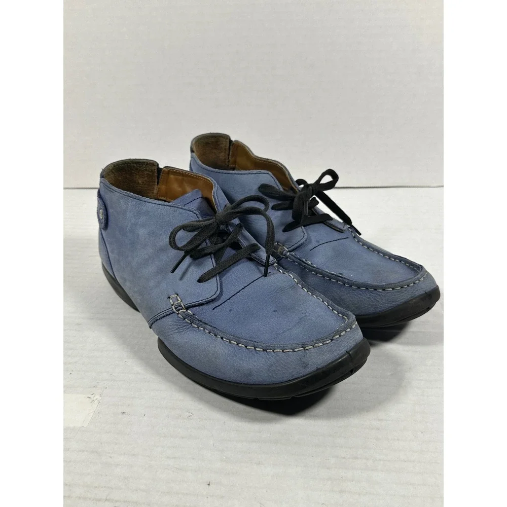 Woodland Blue Nubuck Leather‎ Chukka Boots Mens EU 42 Moc Toe Lace Up Casual